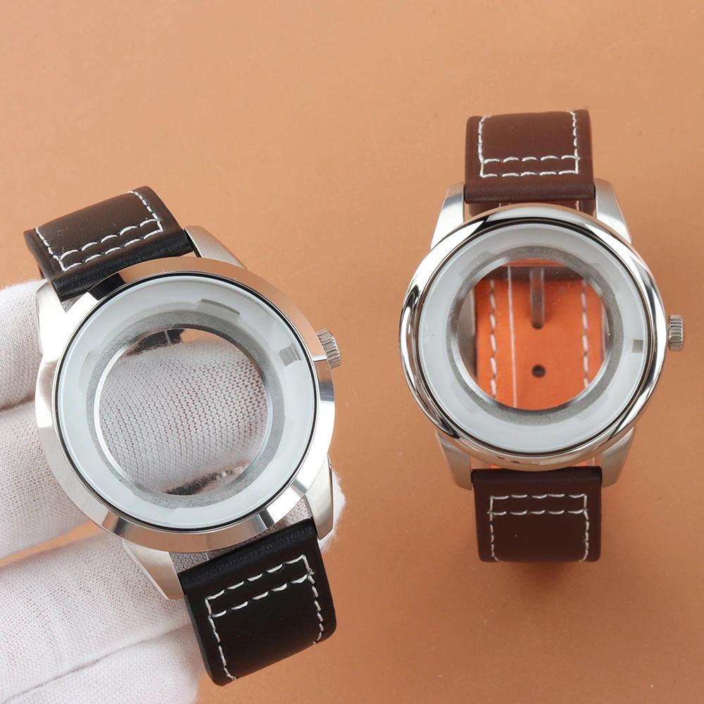Tali Kulit NH35 42.7MM Perak, Casing nh35 Tahan Air 100m Untuk Mark XX Seiko NH35 NH36 Movement, Cas