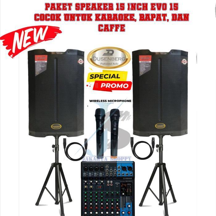 Paket sound aktif speaker DUSENBERG 15 inch karaoke smart tv