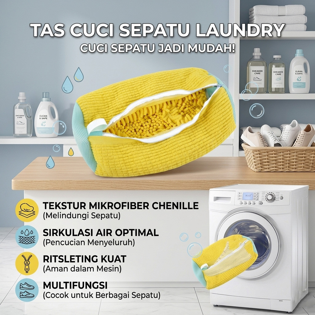 Tas Cuci Sepatu Laundry Bag Mesh Pelindung Sepatu Mesin Cuci