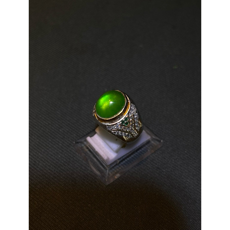 CINCIN PERMATA BATU GIOK BURMA RING MEWAH PERAK 925 TERMURAH