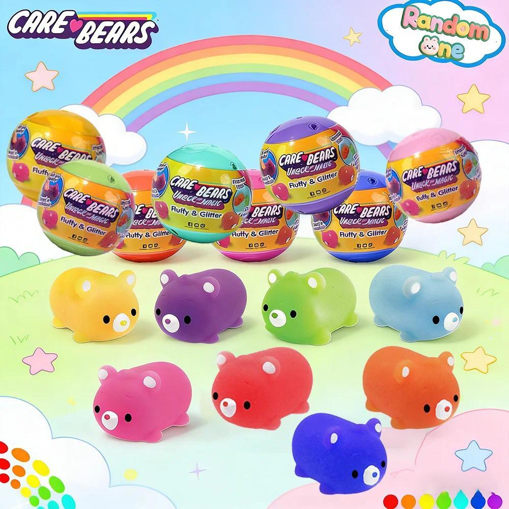 1PC Care Bears Officially Licensed Squishy Squeeze Bear Blind Bag Random One Multi-coloured Cute Str