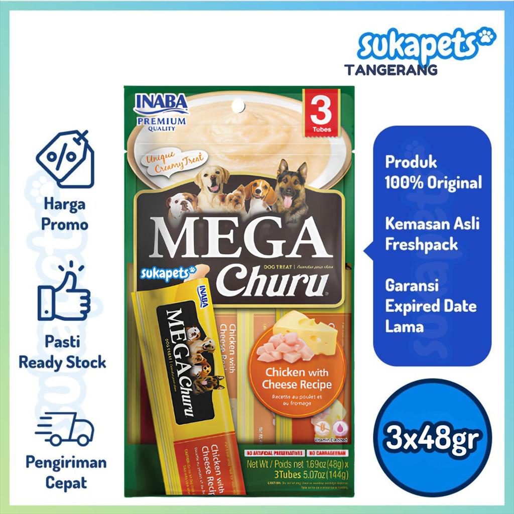Ciao Inaba Dog Mega Churu Chicken with Cheese Recipe 3x48gr