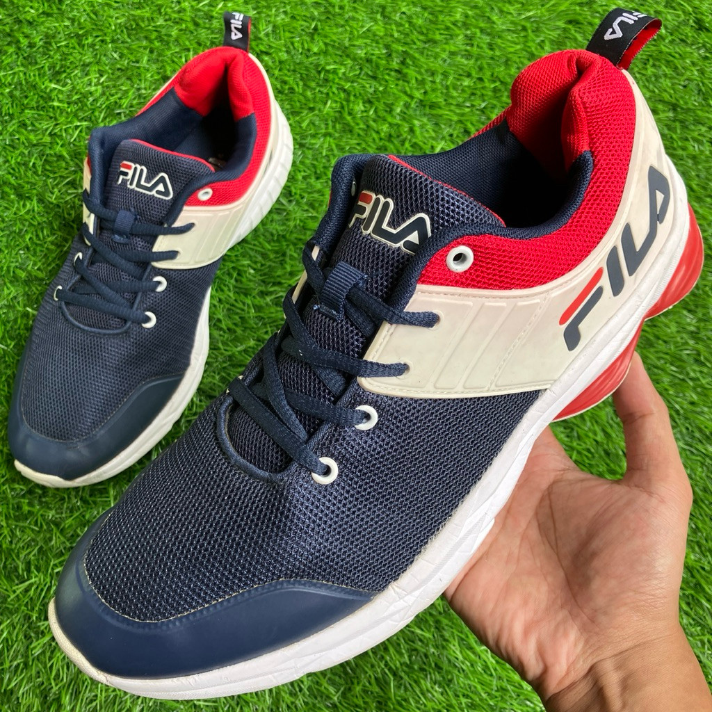 Sepatu FILA Blue Navy Mesh Running shoes size 45 Preloved