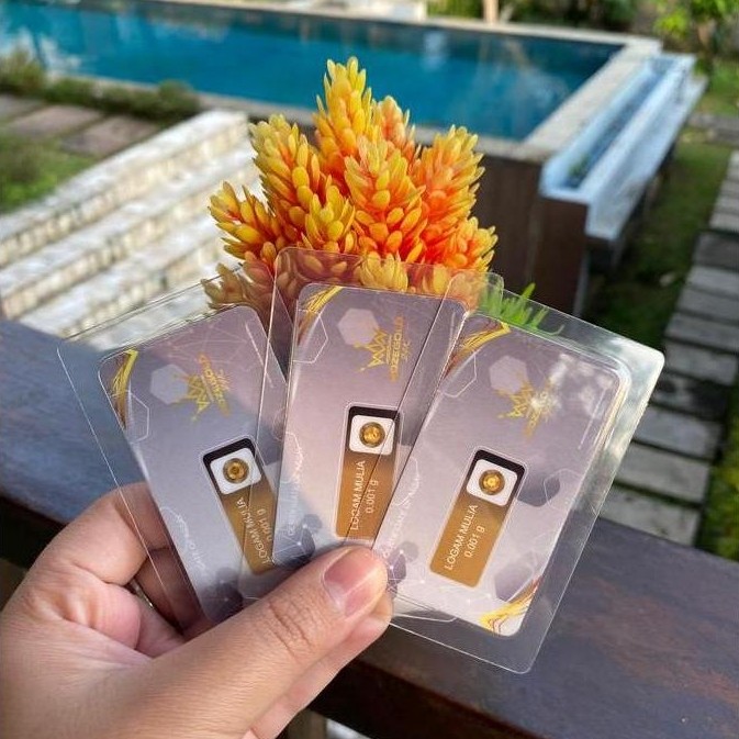 Nafelashop6 - Paket 30 Pcs Rozegold 0.001Gram Logam Mulia Emas Mini 24K