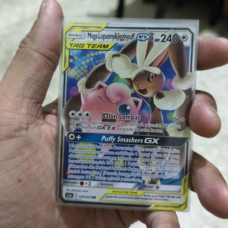 kartu pokemon bahasa Indonesia mega lopunny & jigglypuff gx rr