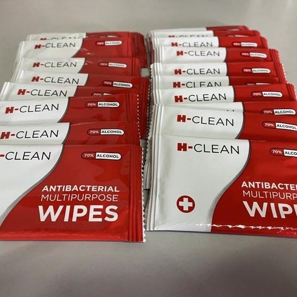 Alcohol wipes H-CLEAN 70% isopropyl antiseptik tisu basah sachet 20pcs