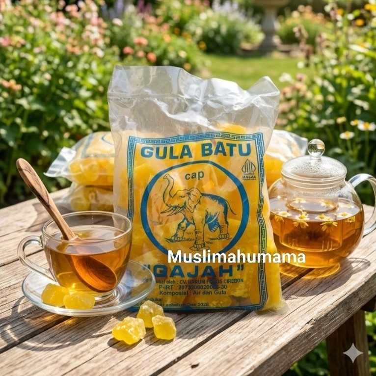 Gula batu khas cirebon/Gula batu kuning cap gajah kemasan 1 kg