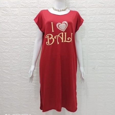 COD Daster Kaos Jumbo Bali Love Bahan Spandex Adem SG