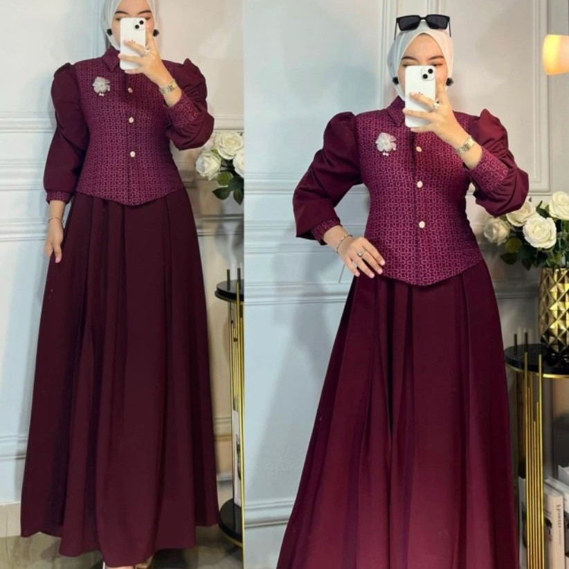 NEW GAMIS VEST TERBARU DRESS WANITA POLOS ROMPI