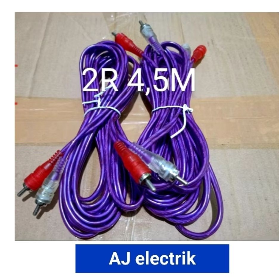 KABEL JACK AUDIO MOBIL RCA 2R-2R 4,5M transparan Kualitas Bagus Untuk Kbutuhan Audio