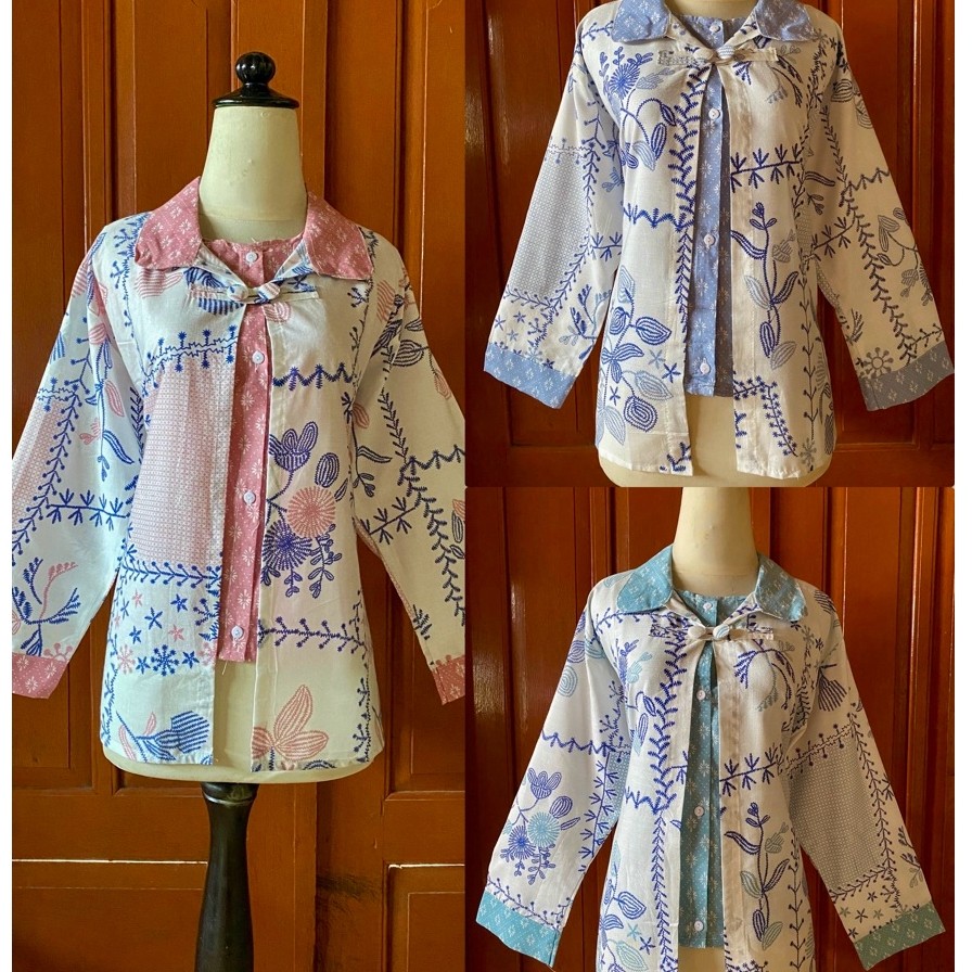 Blouse batik jumbo LD 120 model bolero//seragam batik//batik kantor//batik kekinian//batik kece//bat