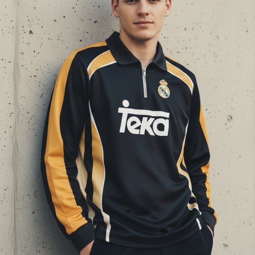 JERSEY RETRO MADRID LONG SLEEVE TANGAN PANJANG RESLETING FULL PRINTING