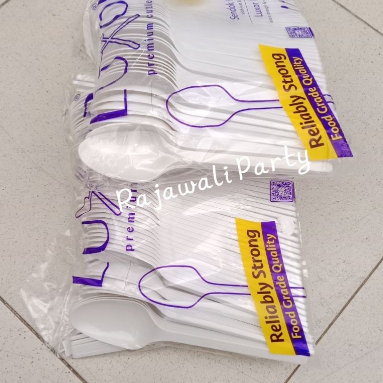 Sendok Makan Plastik Putih Luxor 100pcs/Sendok Makan/Sendok Plastik/Sendok Putih/Sendok Luxox Putih 