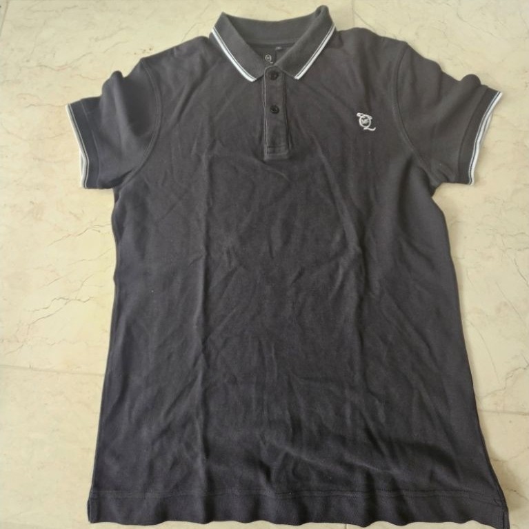 Preloved polo shirt hitam alexander mcqueen original size S