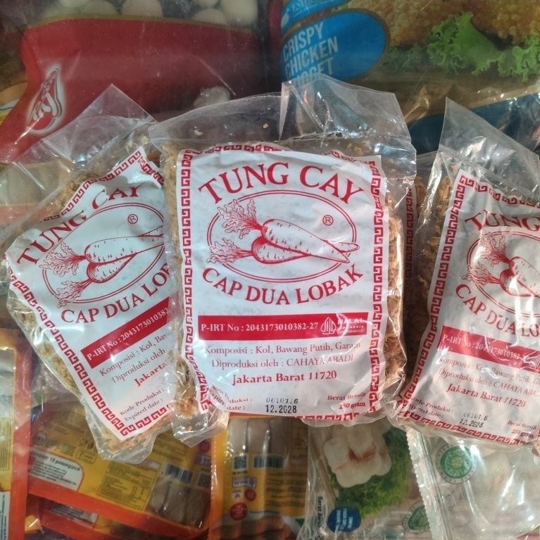 Tongcai / tung cay Cap Dua Lobak 250gr dan 1kg - Sayuran Kering Asin, Pelengkap Makanan Favorit, Ras