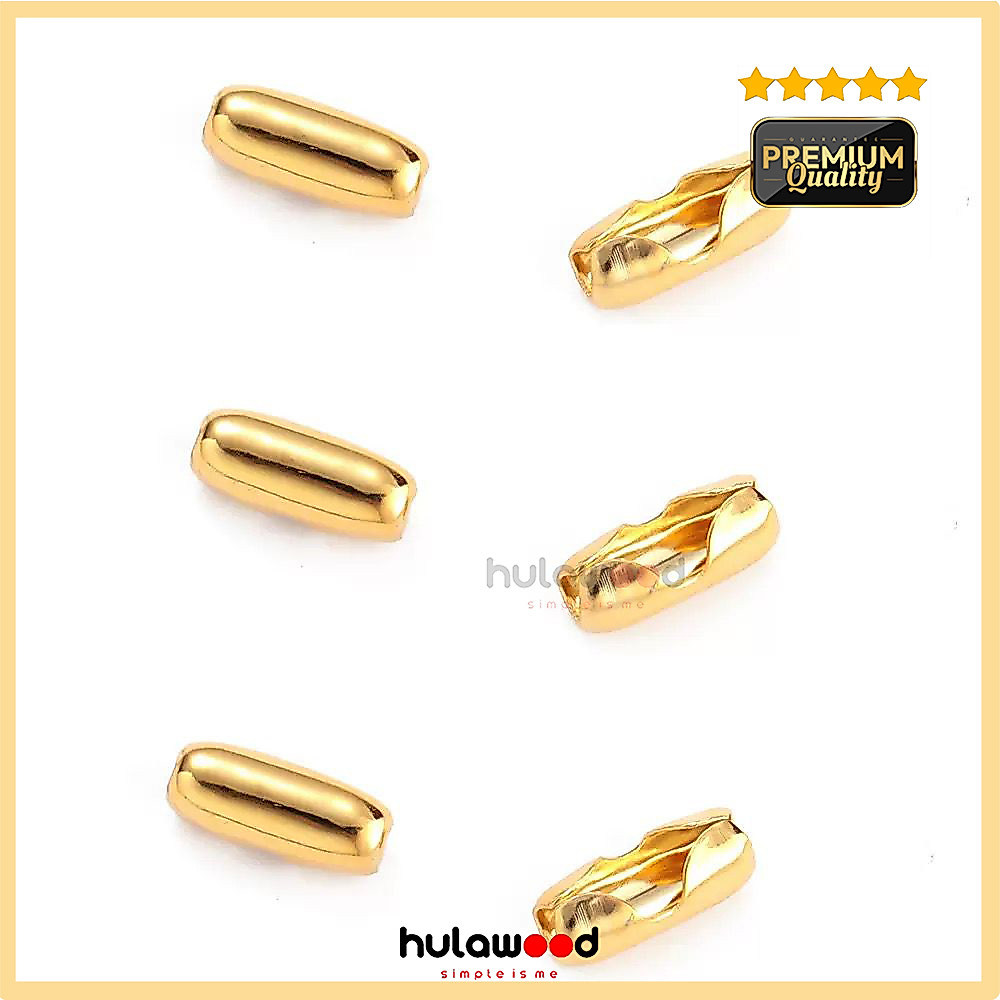 Pengait Kalung Biji Lada Biji Bambu Stainless Steel GOLD Anti Karat Pengait Tabung Konector Rantai K