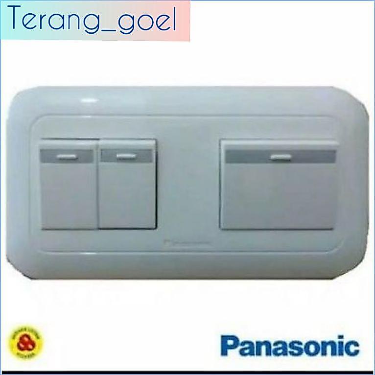 Saklar Triple Panasonic / Saklar 2 Gang 3 Device/ Saklar 3 Mata Panasonic