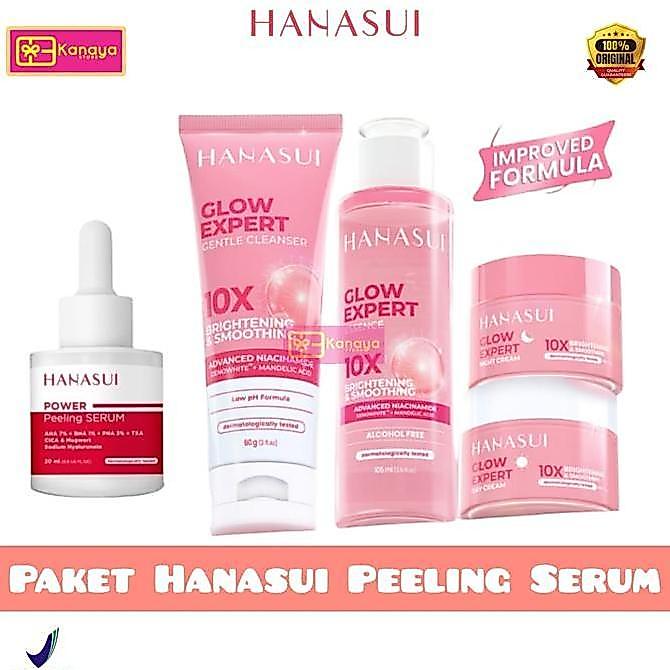 Cream- New- Paket Hanasui Flawless Glowing 10 Skincare Glowing Serum Power Series