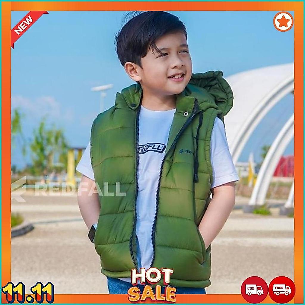 Rompi Puffer Army Anak Bolak Balik Usia 3-12 Tahun [C5]