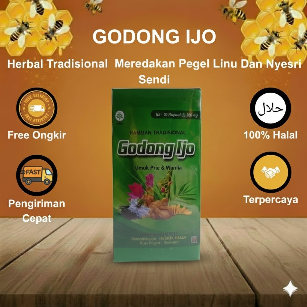 ( ORIGINAL ASLI PIL ) Herbal godong Ijo Meredakan Pegel Linu Dan Nyesri Sendi Godong Ijo BPOM melany