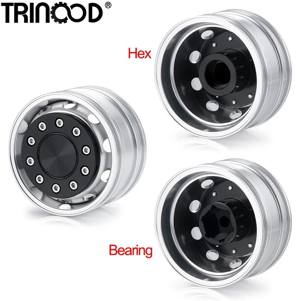 TRINOOD Velg Beadlock Aluminium Tanpa Motor untuk Roda Depan, untuk Truk Tamiya 1/14, Trailer RC Pen