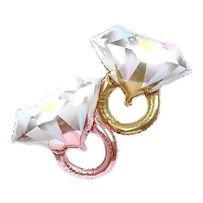 Balon Cincin Diamond Ukuran Mini Gold Pink Metalik Metallic Balloon Bride To Be Bridal Shower Lamar 