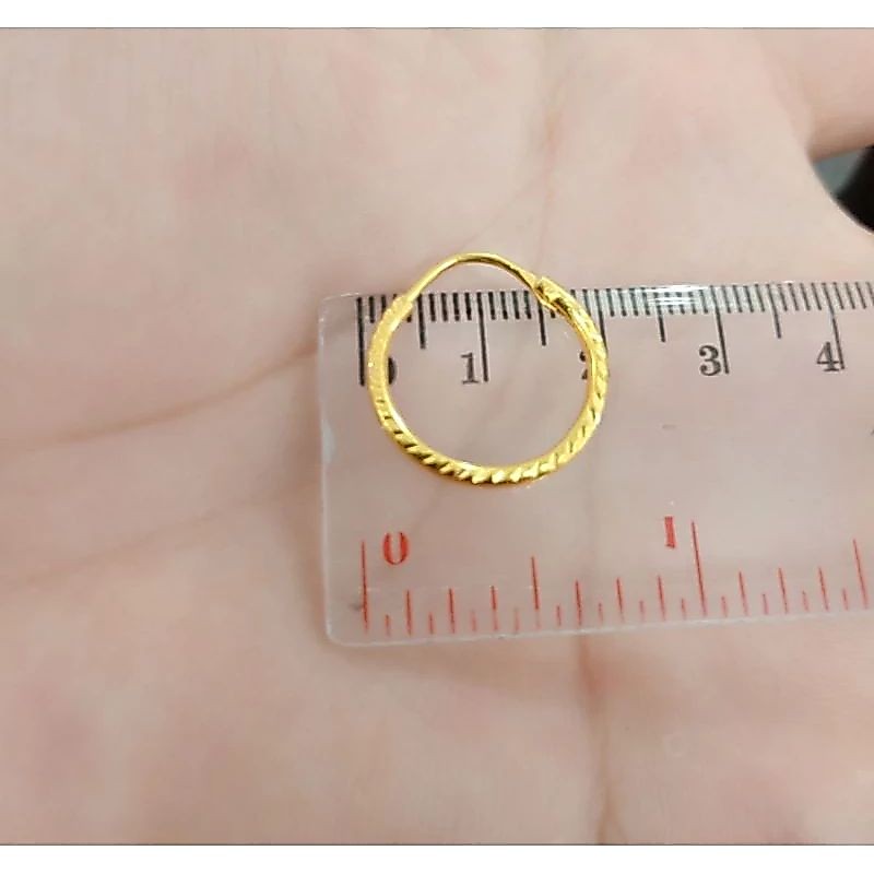 ANTING BULAT ANAK PERAK 925 LAPIS EMAS