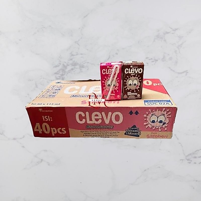 [ SATU DUS ISI 40 pcs ] ~ SUSU UHT CLEVO KOTAK KECIL