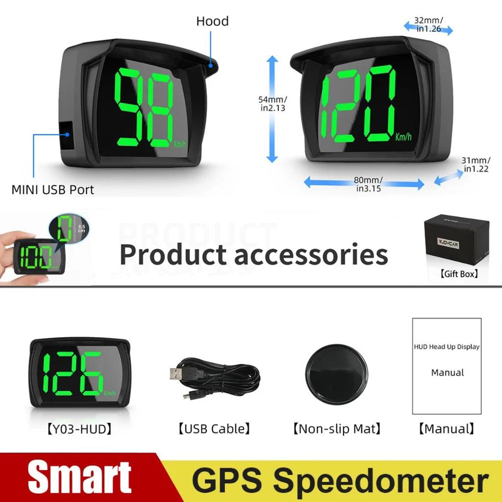 2023 GPS KMH MPH HUD Speedometer Digital Head Up Display Aksesoris Elektronik Mobil untuk Semua Mobi