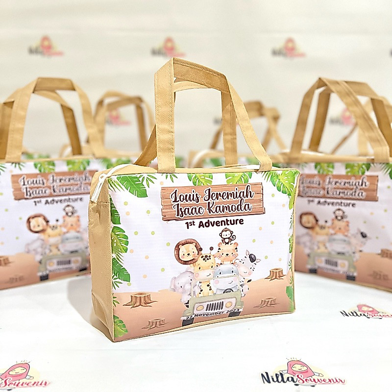 Tas Ultah Anak Souvenir Ulang Tahun Custom terbaru motif animal Jungle