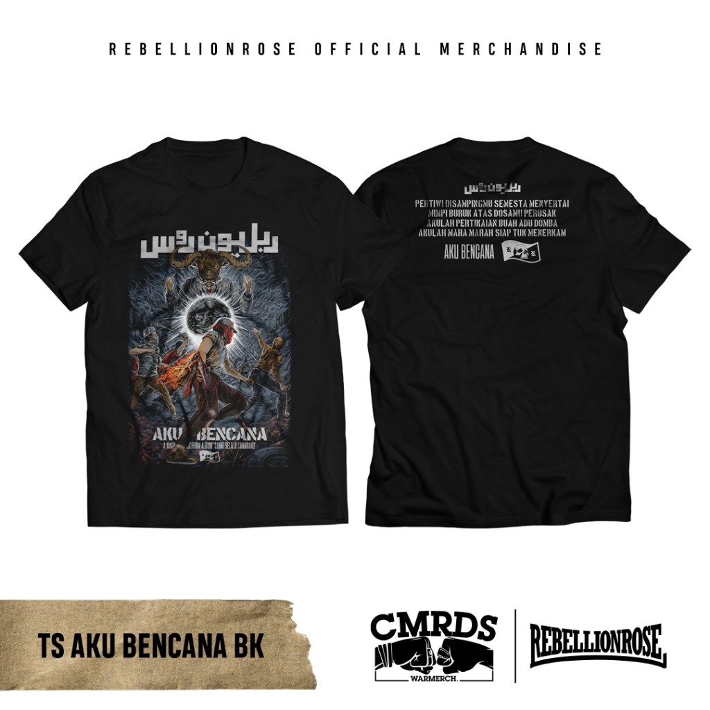 TS AKUBENCANA BK  Kaos Rebellion Rose Original Aku Bencana