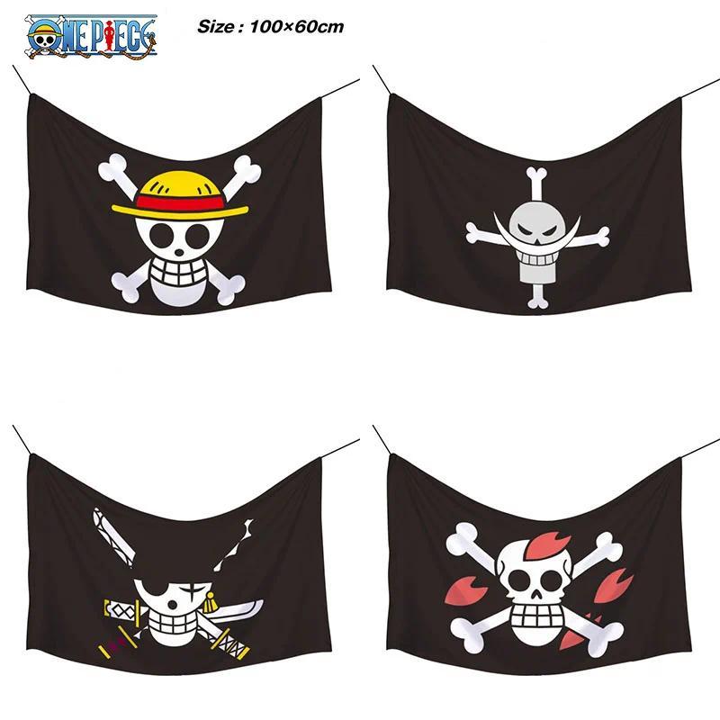 Bendera Tengkorak Bajak Laut Anime One Piece, Dekorasi Dinding Kamar Tidur, Spanduk Lukisan, Bendera