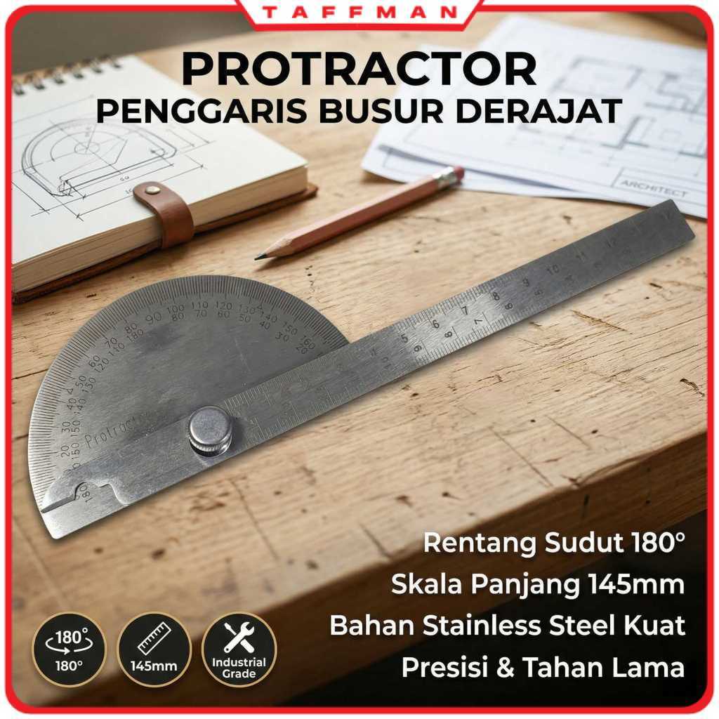 Penggaris Busur Derajat Measuring 145mm 180Degree - PR180