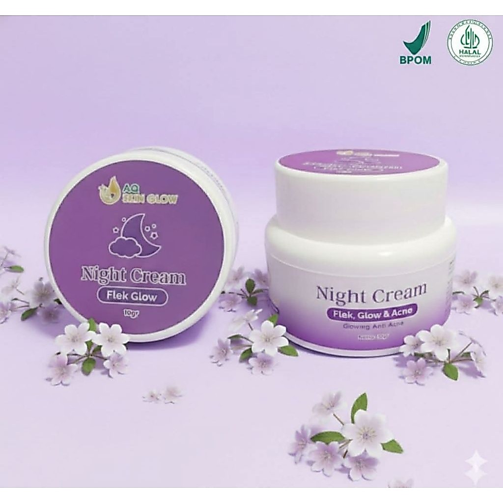 Cream Night Farmacy BPOM  By. AQ Skin Glow Untuk Flek Hitam dan Jerawat
