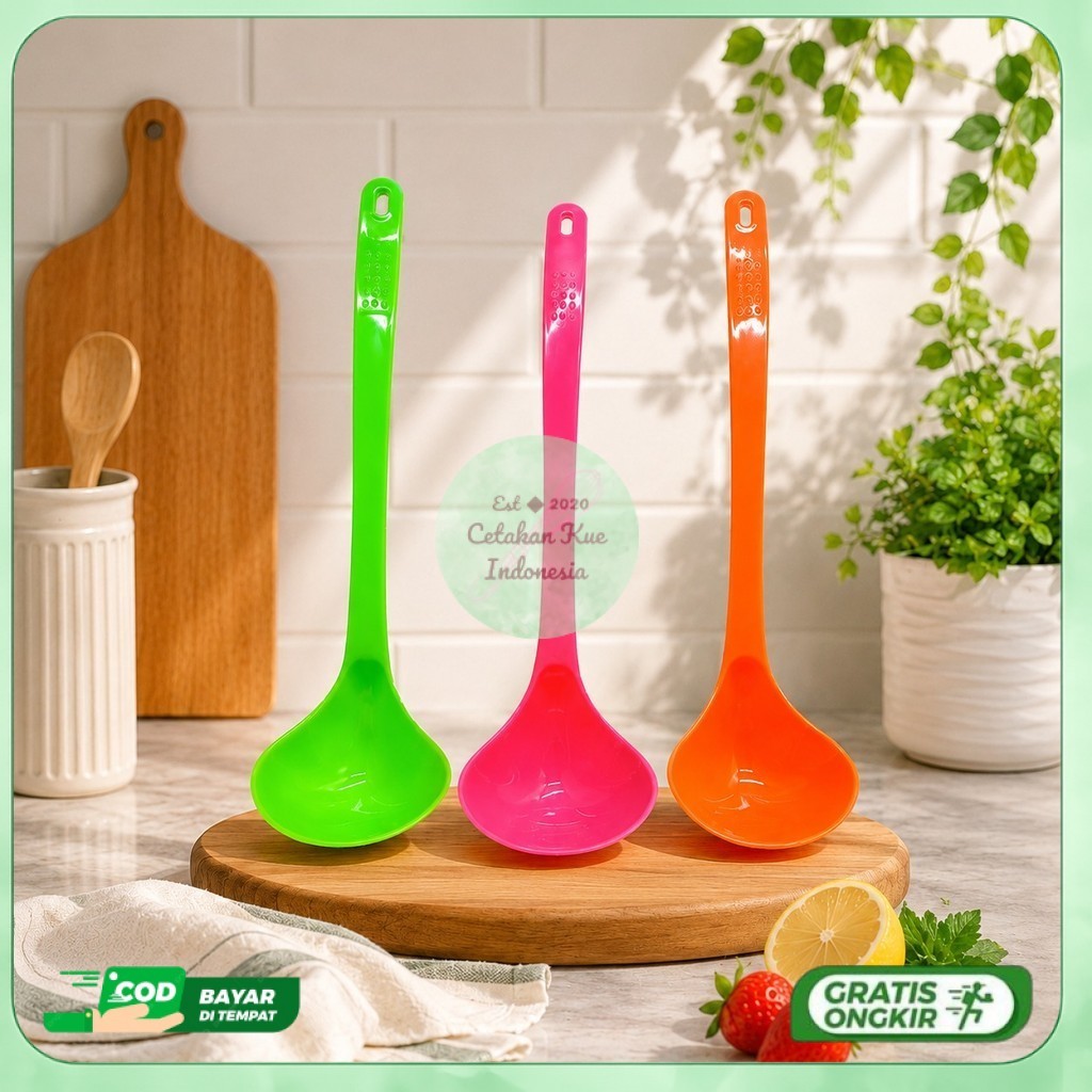 Irus Sayur Plastik Rainbow / Centong Sayur / Centong Plastik Sendok Sayur Plastik / Irus Es Rainbow 