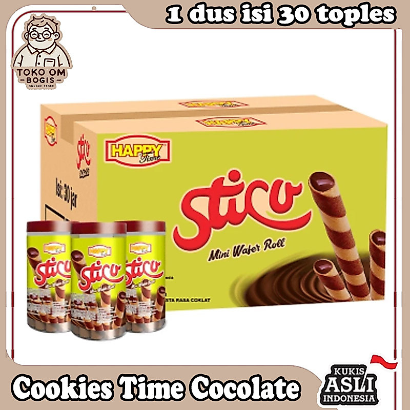 Happy Time Astor Sticu Wafer Mini Roll Chocolate (1 Karton isi 30 Toples)