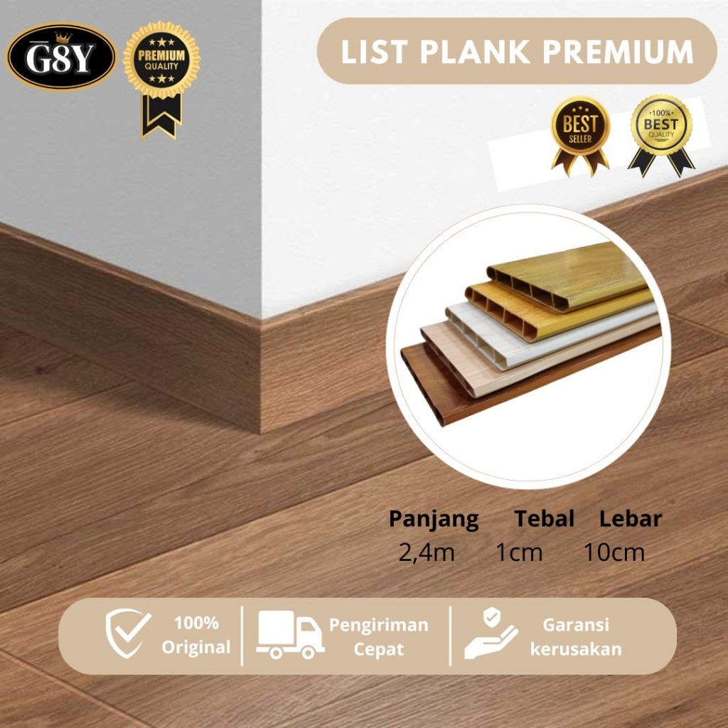 LIST PVC / PLINT LIST PLANK / SKIRTING LIST LANTAI KAYU LANTAI VINYL 2.4M
