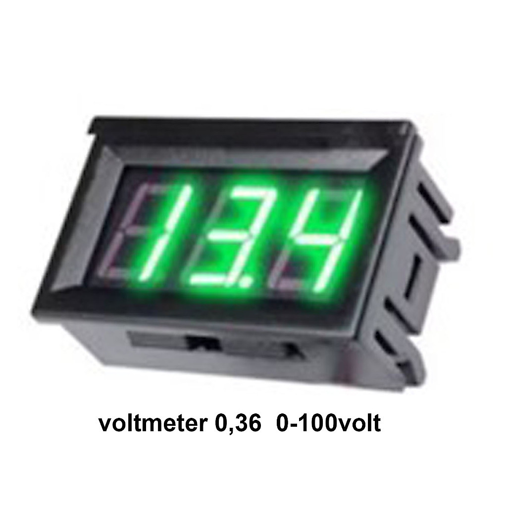Voltmeter 0,36  0-100volt DC Digital+frame