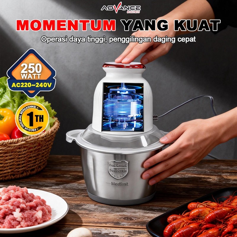 Terbaru Advance Digitals Chopper 2L Stainless Multifungsi coper daging dan bumbu chopper daging dan 