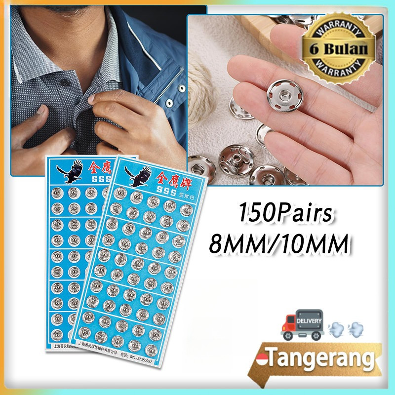150 Pasang Press Studd Kancing Cetet Baju Anti Karat Kancing Jepret
