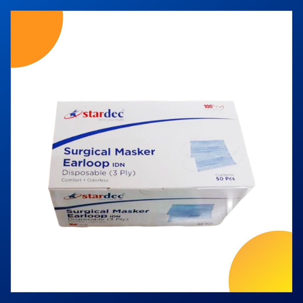 Stardec 3ply Surgical Mask Earloop Box 50 Pcs