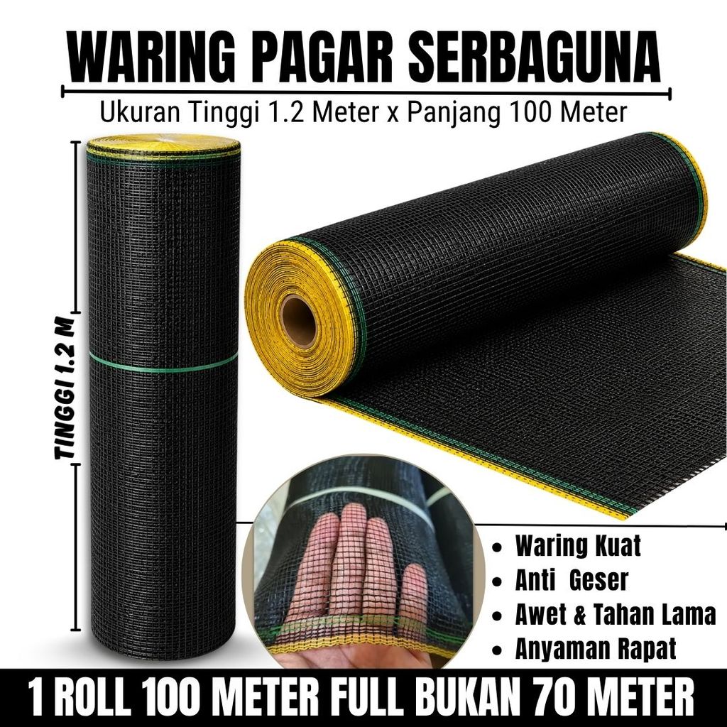 Waring Pagar Ayam Murah Ukuran Panjang 100 Meter x Tinggi 1,2 Meter / Jaring Waring Panjang 100 Mete