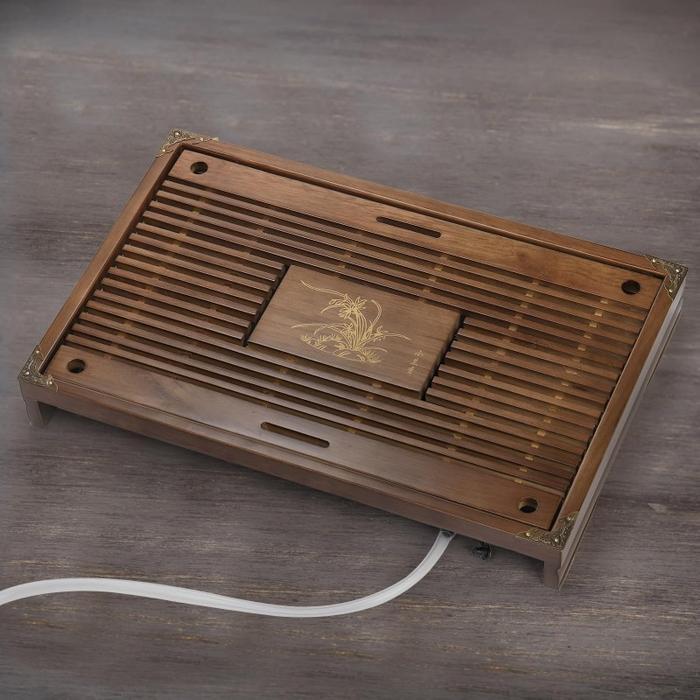Nampan Teh Kayu Chinese Jepang Wooden Tea Tray Baki Teh Kayu Estetik Dengan Laci Pembuangan
