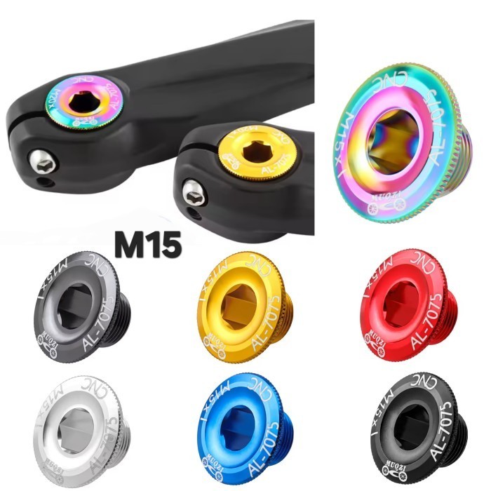 [Terlaris] Baut Crank  Sepeda M15 Baut Arm Crank Sepeda M15  Sebelah Kiri Bahan Aluminium Ringan MU 