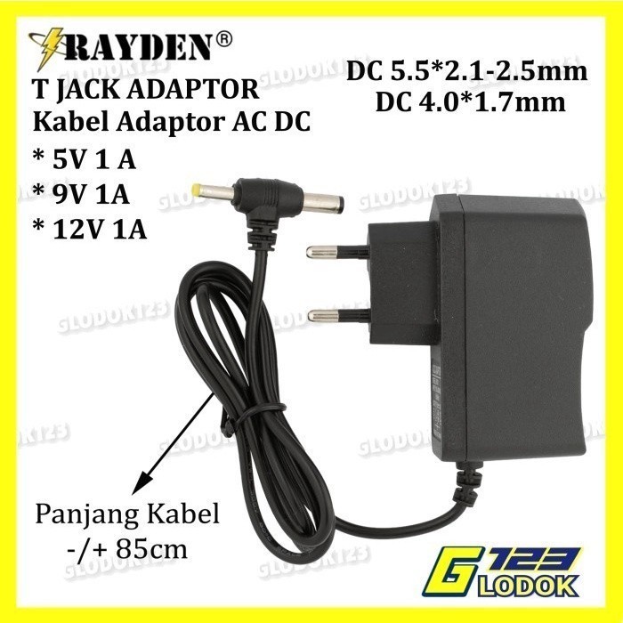 Adaptor AC DC 5V 9V 12V 1A Switching Power Supply STB CCTV Jack T