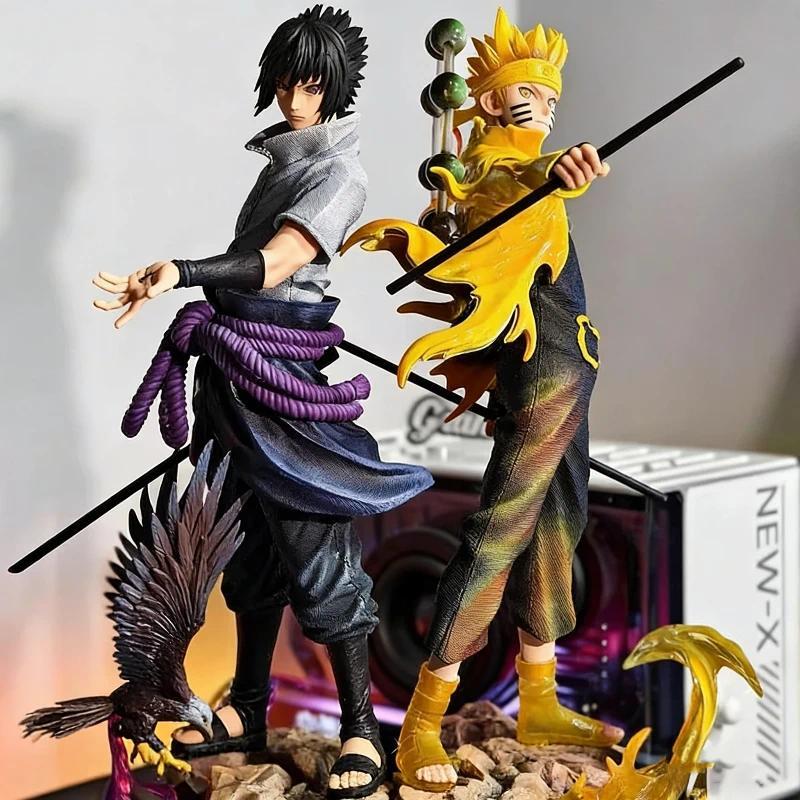32cm Anime Naruto Shippuden GK Six Paths Naruto Sasuke Action Figure Ninja Model Ornament Resin Stat
