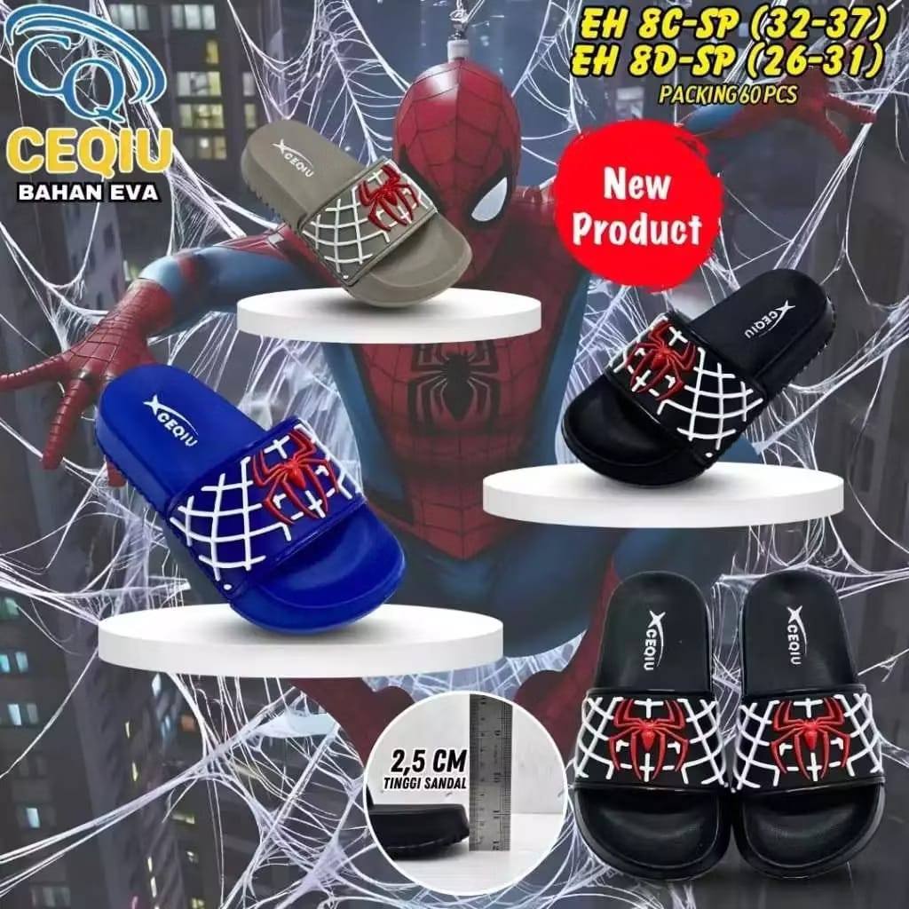 Sandal Slop Anak Cowok Sandal Slide Anak Anak Motif Spiderman CEQIU EH 8 CD SP SPIDERMAN | 26-37