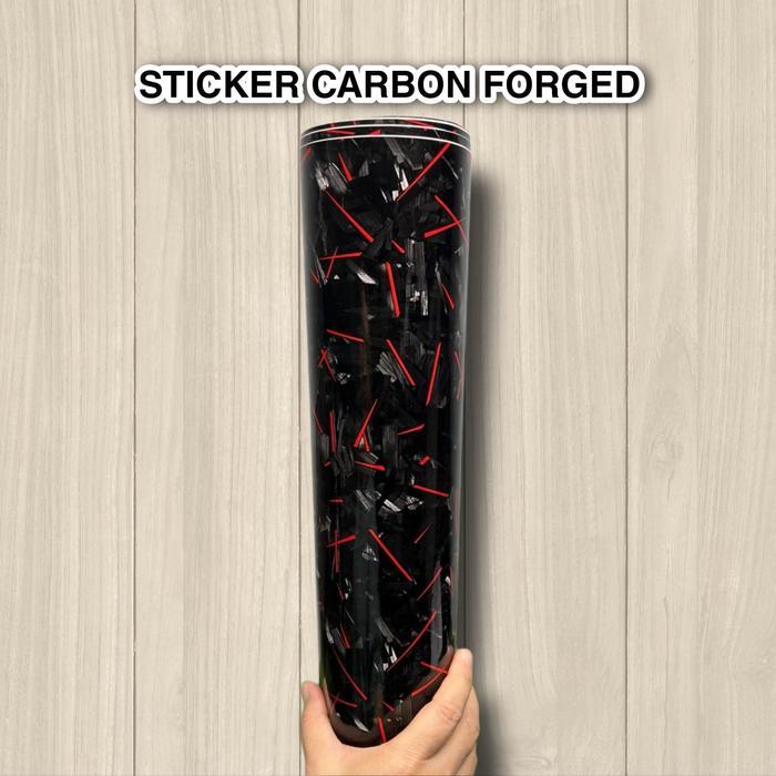 Stiker Carbon Forged Biru Skotlet Motor - MERAH 50x100cm