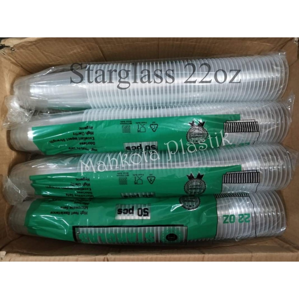 Gelas Plastik Starglass 22oz isi 50pcs
