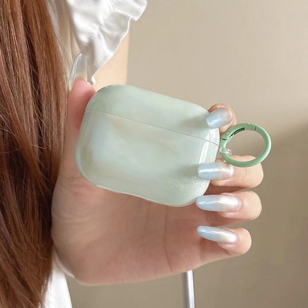 Pink Blue Green Grey Graent Marble Texture Silicone Earphone Case for AirPods 4 AirPods 3 AirPods Pr